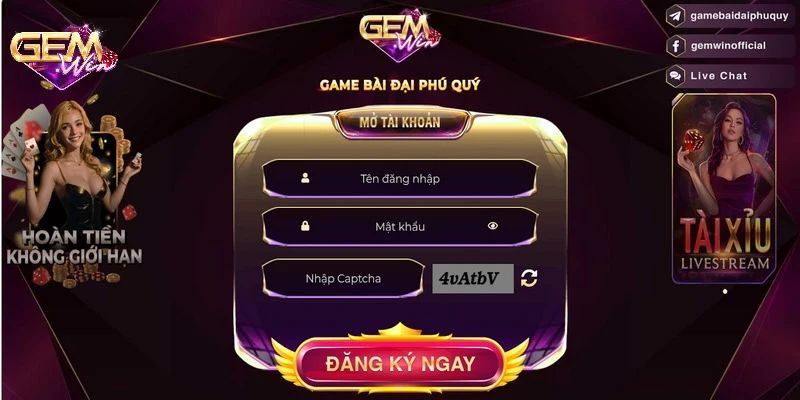 Hướng dẫn đăng ký tài khoản tại cổng game Gemwin